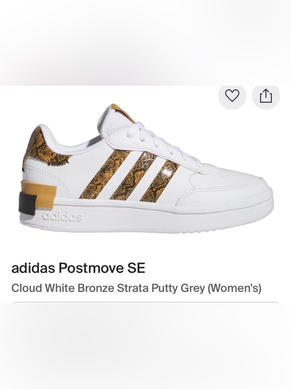 🆕 Women’s adidas Postmove SE Cloud White Bronze Strata Putty Grey. 10
